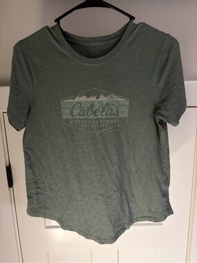 Cabela's Women's Sage Green Short Sleeve Logo Tee